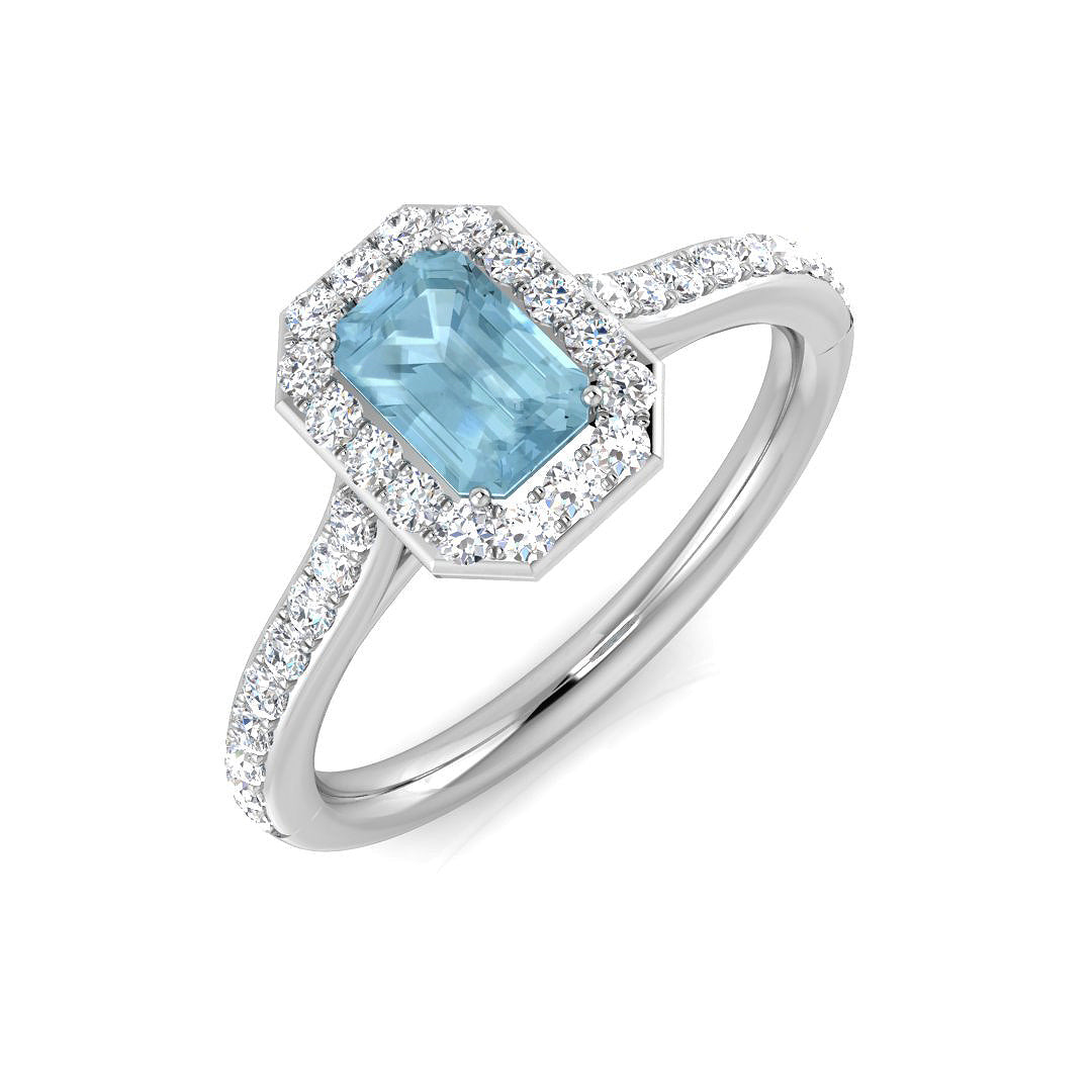 0.91Ct Diamond Ring in 9k White Gold | Ring Size - M