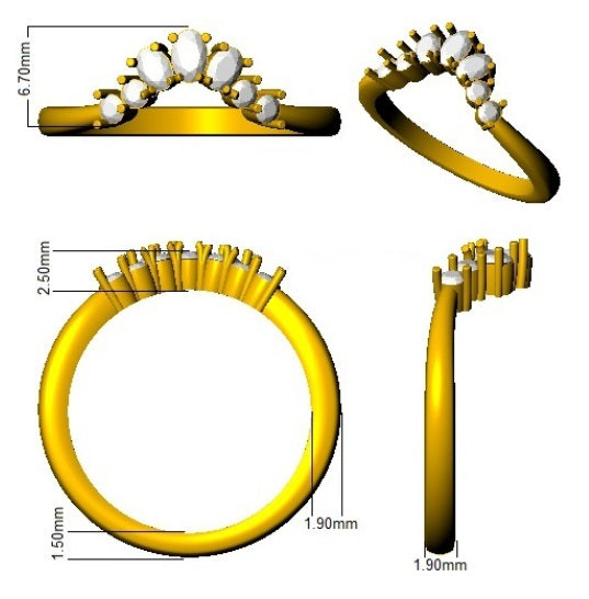 Elegant diamond contour ring UK