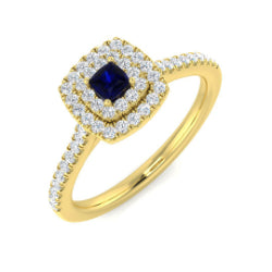 Diamond Cwmbrab Blue Sapphire Ring | 0.33ct