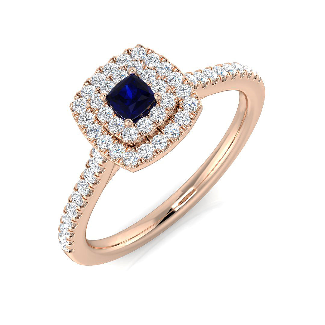 Diamond Cwmbrab Blue Sapphire Ring | 0.33ct