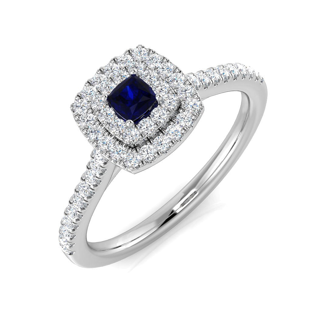 Diamond Cwmbrab Blue Sapphire Ring | 0.33ct