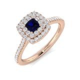 Diamond Pembroke Blue Sapphire Ring | 0.5ct