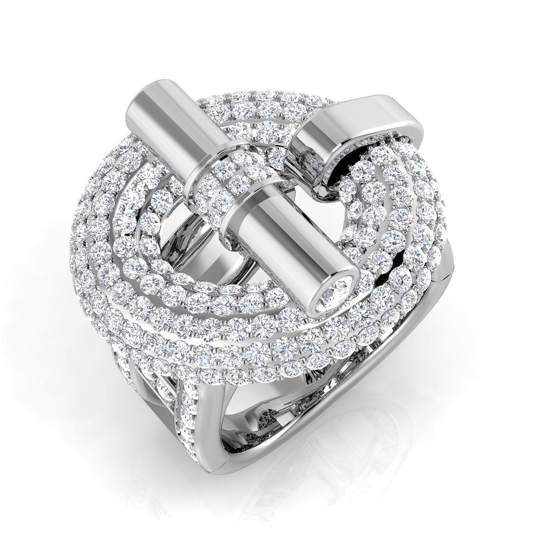 Lab-Grown Diamond Pave Ring | 2.25ct | Hallmarked Gold & Platinum