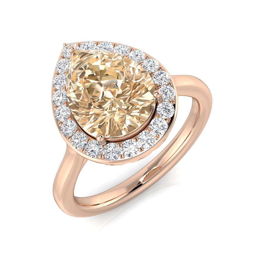 Diamond borham Morganite Ring | 2ct | Hallmarked Gold & Platinum
