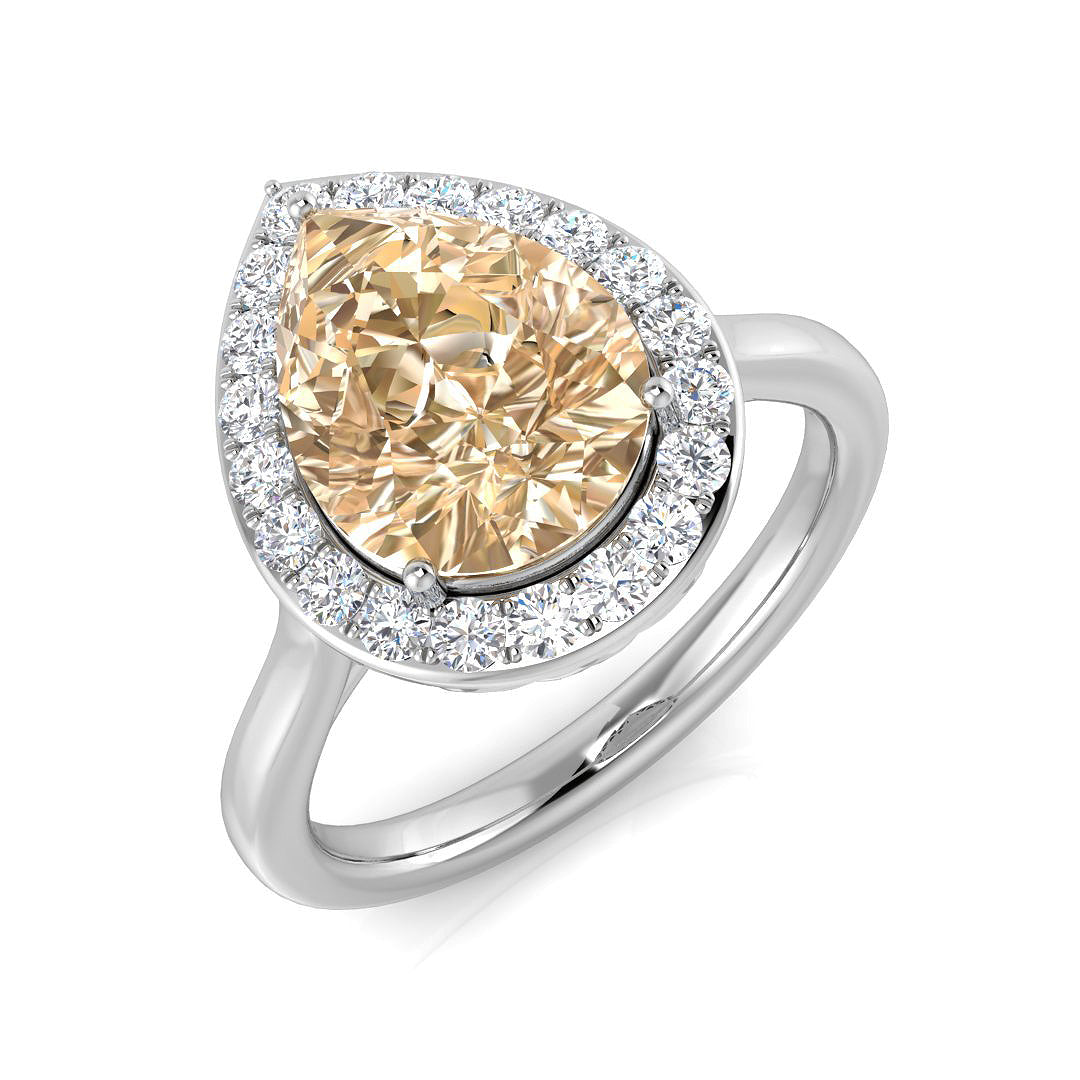 Diamond borham Morganite Ring | 2ct | Hallmarked Gold & Platinum