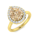Diamond borham Morganite Ring | 2ct | Hallmarked Gold & Platinum