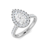 Pear Halo Diamond Engagement Ring | Lab D/VVS & Natural F/VS| 0.25ct - 2.5ct