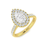 Pear Halo Diamond Engagement Ring | Lab D/VVS & Natural F/VS| 0.25ct - 2.5ct