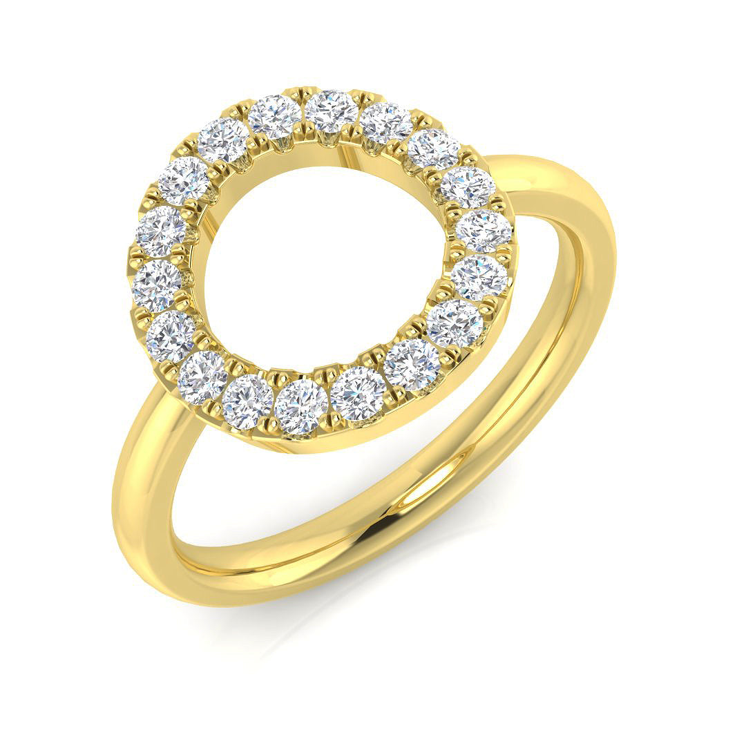 0.40Carat D-E/VS Lab Grown Diamond Circle of Life Engagement Ring 9k Yellow Gold Ready To Ship