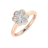 0.50Ct 7 Stone Flower Halo Diamond Ring | Lab & Natural | Gold & Platinum