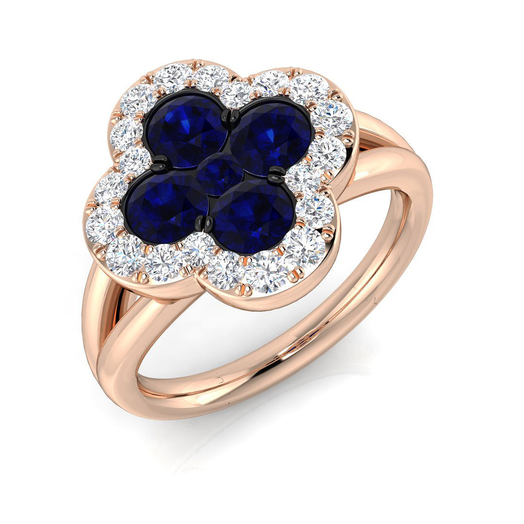 Diamond Kebilworth Blue Sapphire Ring | 0.5ct - 1.75ct