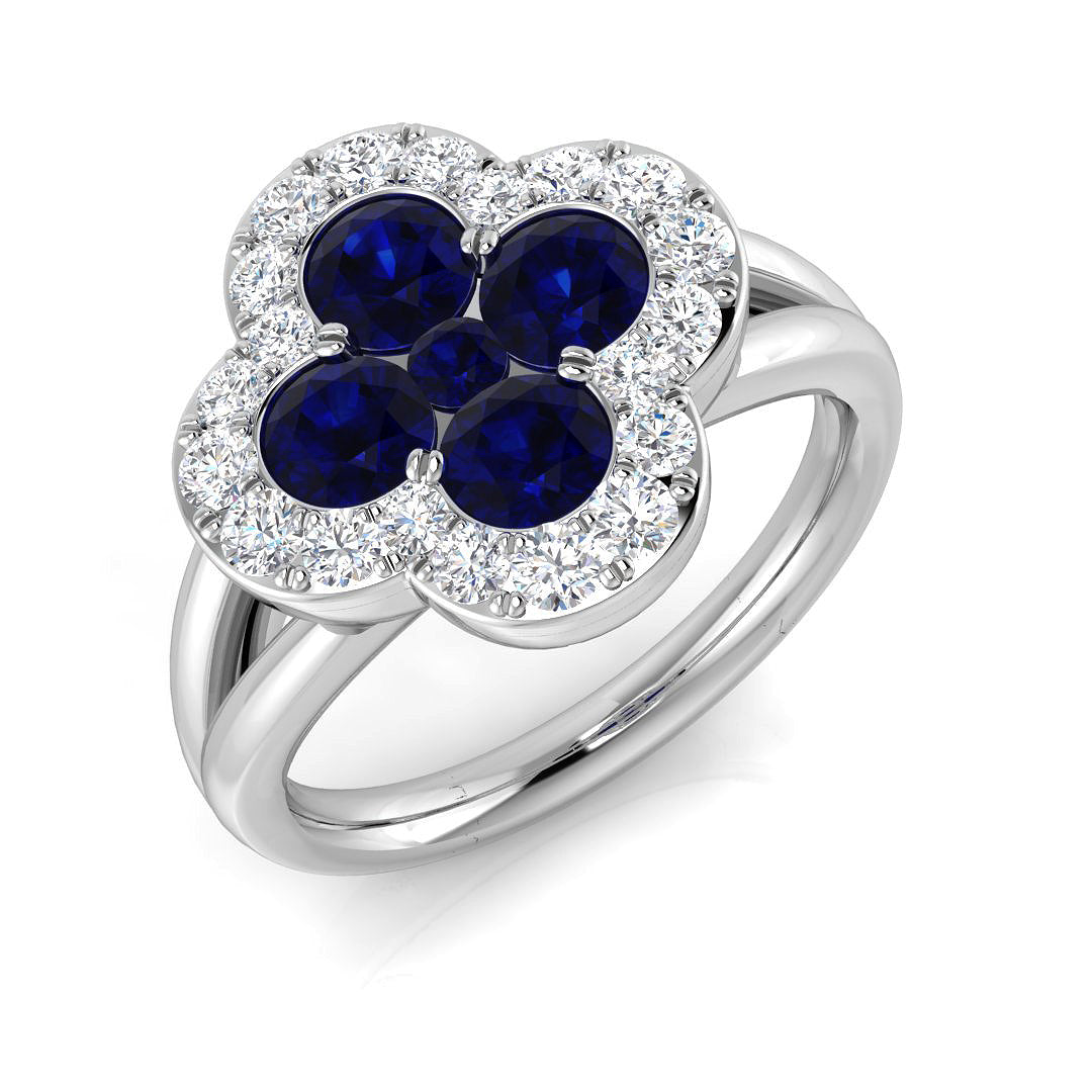 Diamond Kebilworth Blue Sapphire Ring | 0.5ct - 1.75ct