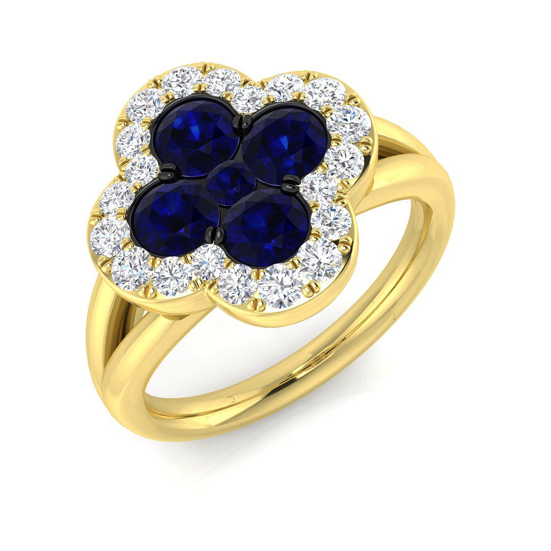 Diamond Kebilworth Blue Sapphire Ring | 0.5ct - 1.75ct