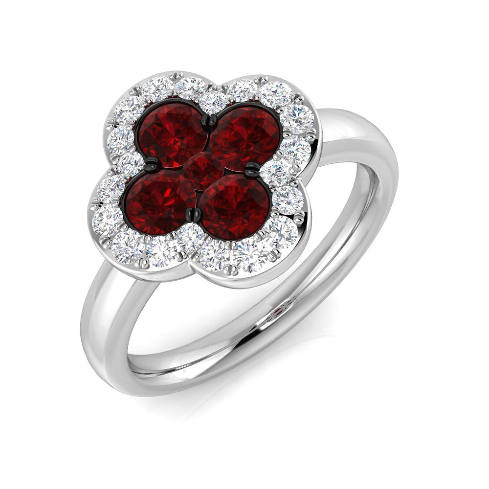 Ruby Clover Ring
