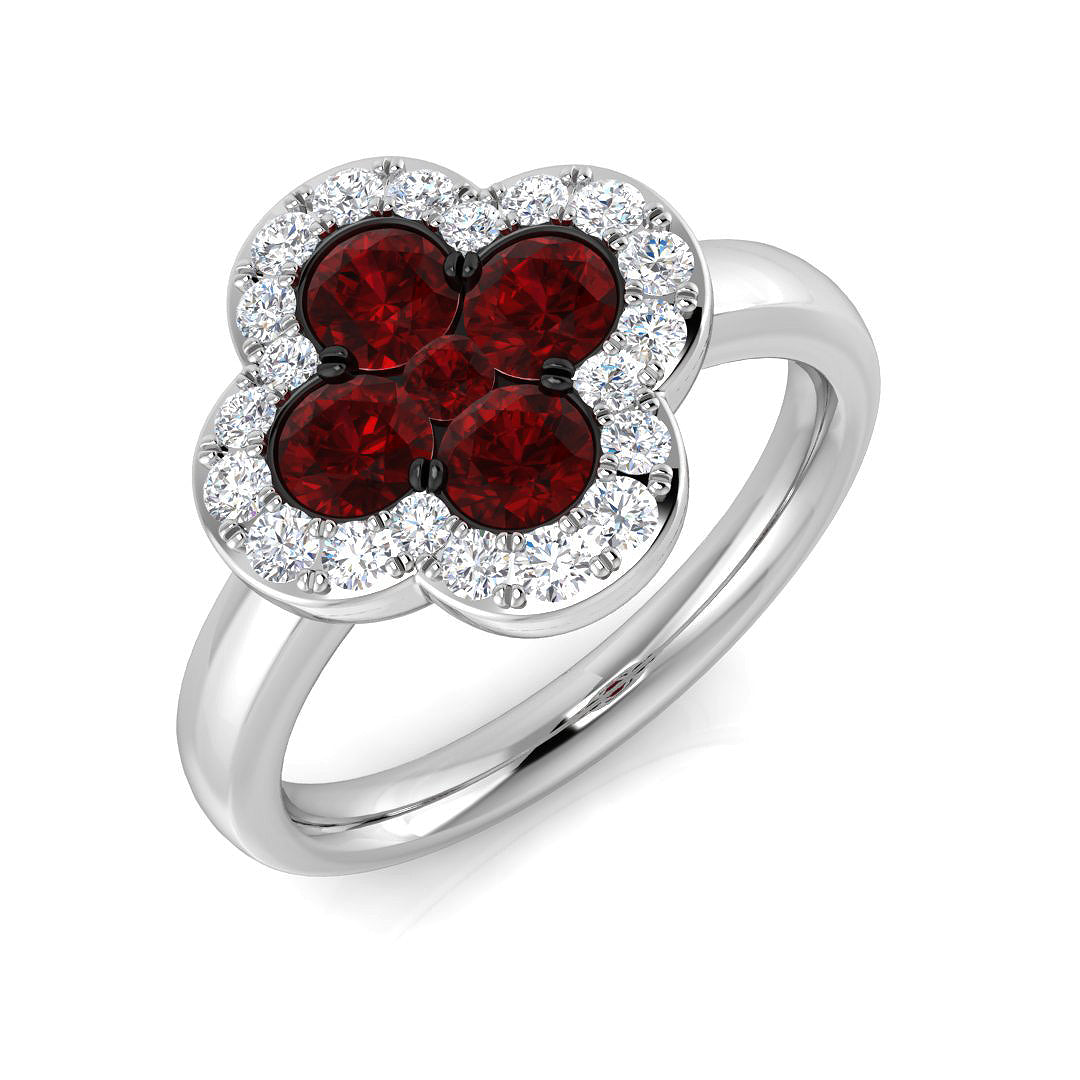 Ruby Clover Ring