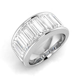 Halb-Ewigkeitsring mit 1,50-3,00 ct im Labor gezüchtetem D/VVS Baguette-Diamanten im Kanalfassung.