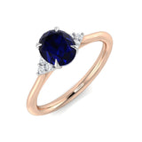 Blue Sapphire Solitaire Ring for Her