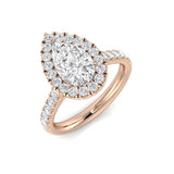 Pear Halo Diamond Engagement Ring | Lab D/VVS & Natural F/VS| 0.25ct - 2.5ct