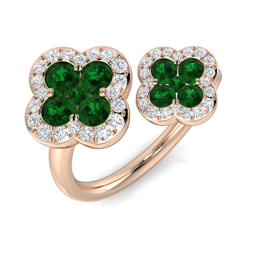 Diamond kherborbe Emerald Ring | 1.25ct - 1.5ct