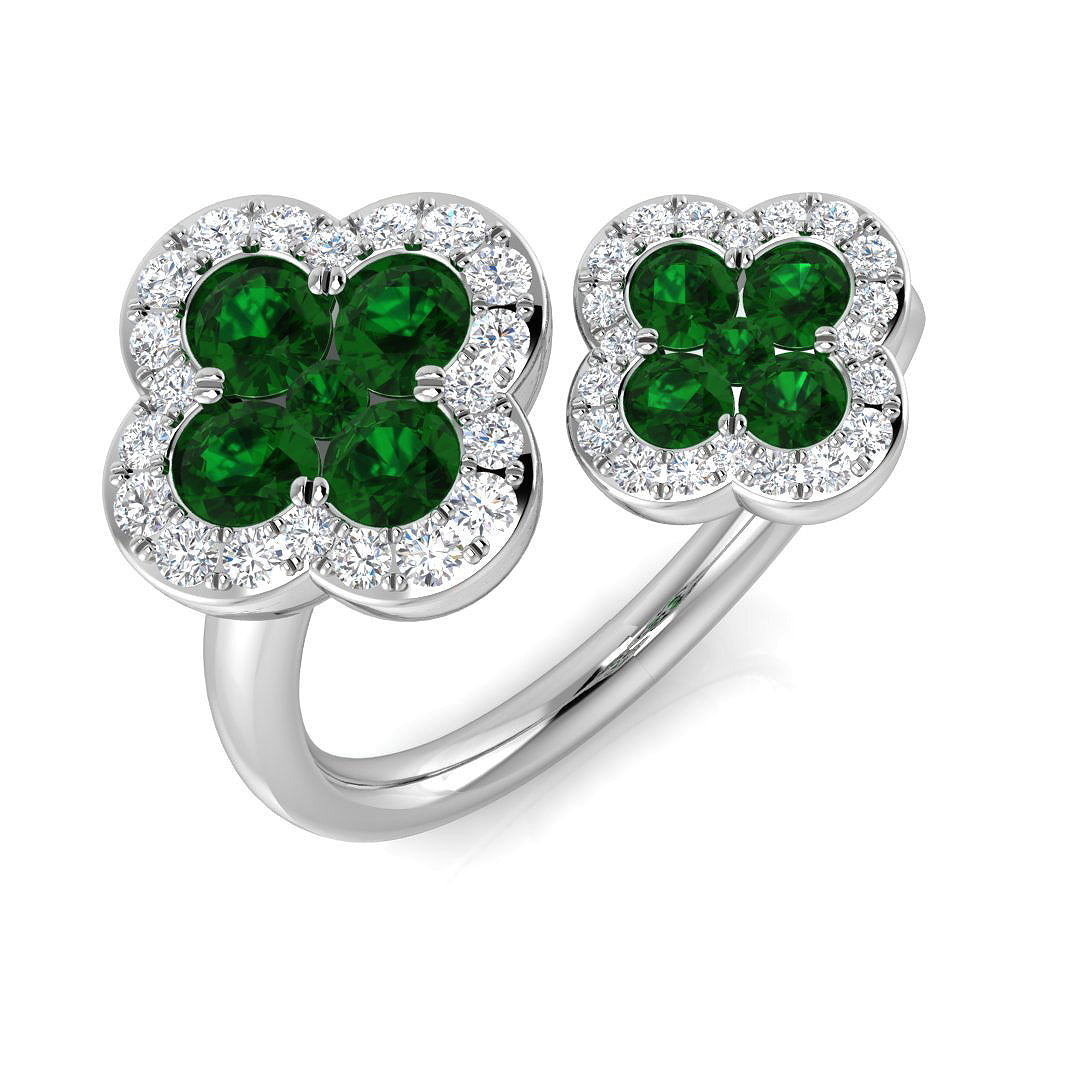 Diamond kherborbe Emerald Ring | 1.25ct - 1.5ct