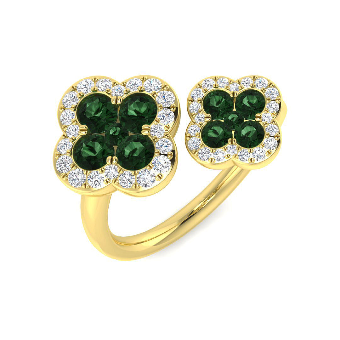 Diamond kherborbe Emerald Ring | 1.25ct - 1.5ct