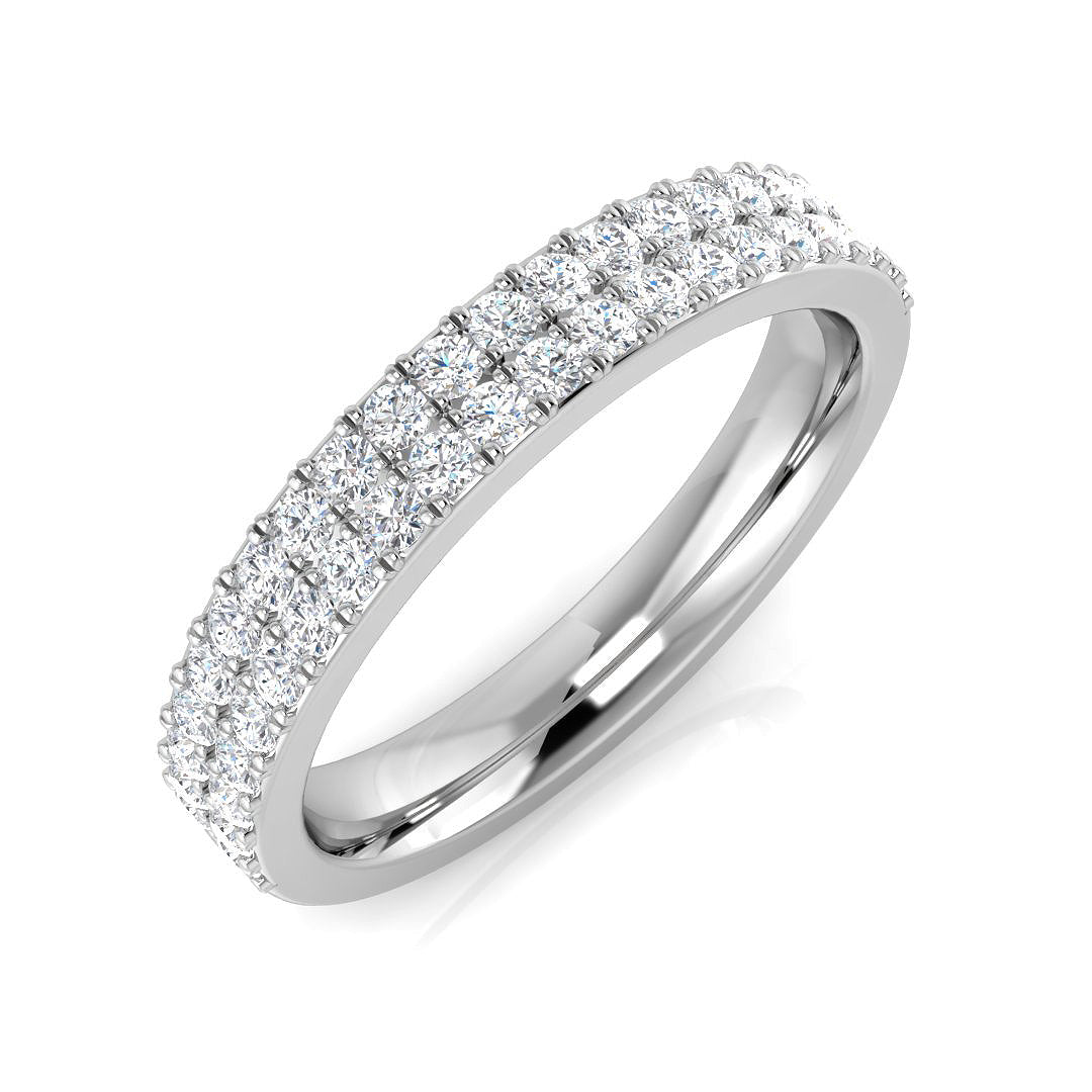 Stunning 0.50Ct Rose Gold Double Row Diamond Eternity Band Ring