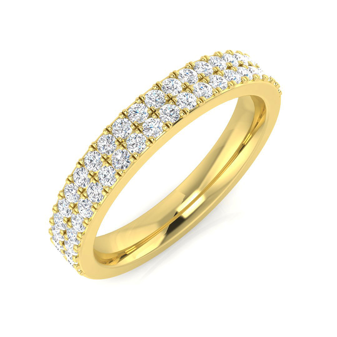 Stunning 0.50Ct Rose Gold Double Row Diamond Eternity Band Ring