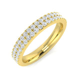 Stunning 0.50Ct Rose Gold Double Row Diamond Eternity Band Ring