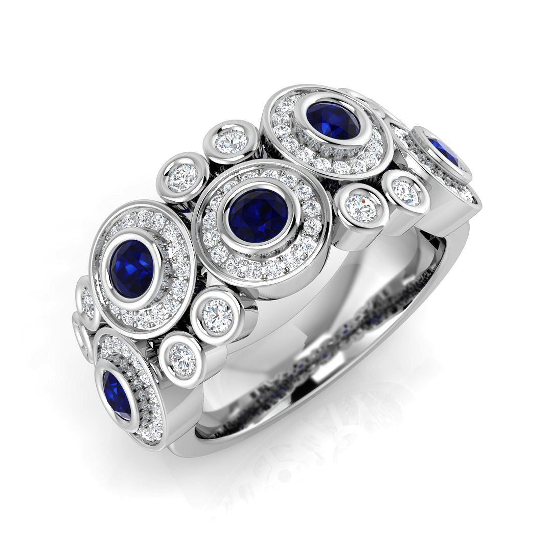 Diamond Tybemouth Blue Sapphire Ring | 1ct - 1.25ct