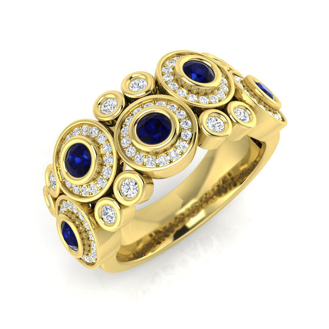 Diamond Tybemouth Blue Sapphire Ring | 1ct - 1.25ct