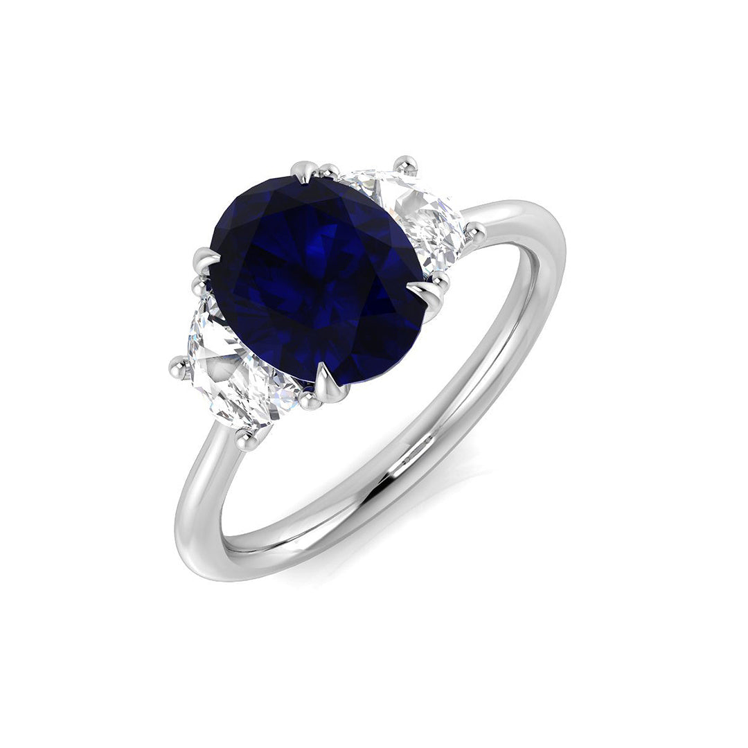 Diamond Bakingktoke Blue Sapphire Ring | 2ct