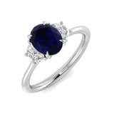 Diamond Chepktow Blue Sapphire Ring | ct | Hallmarked Gold & Platinum