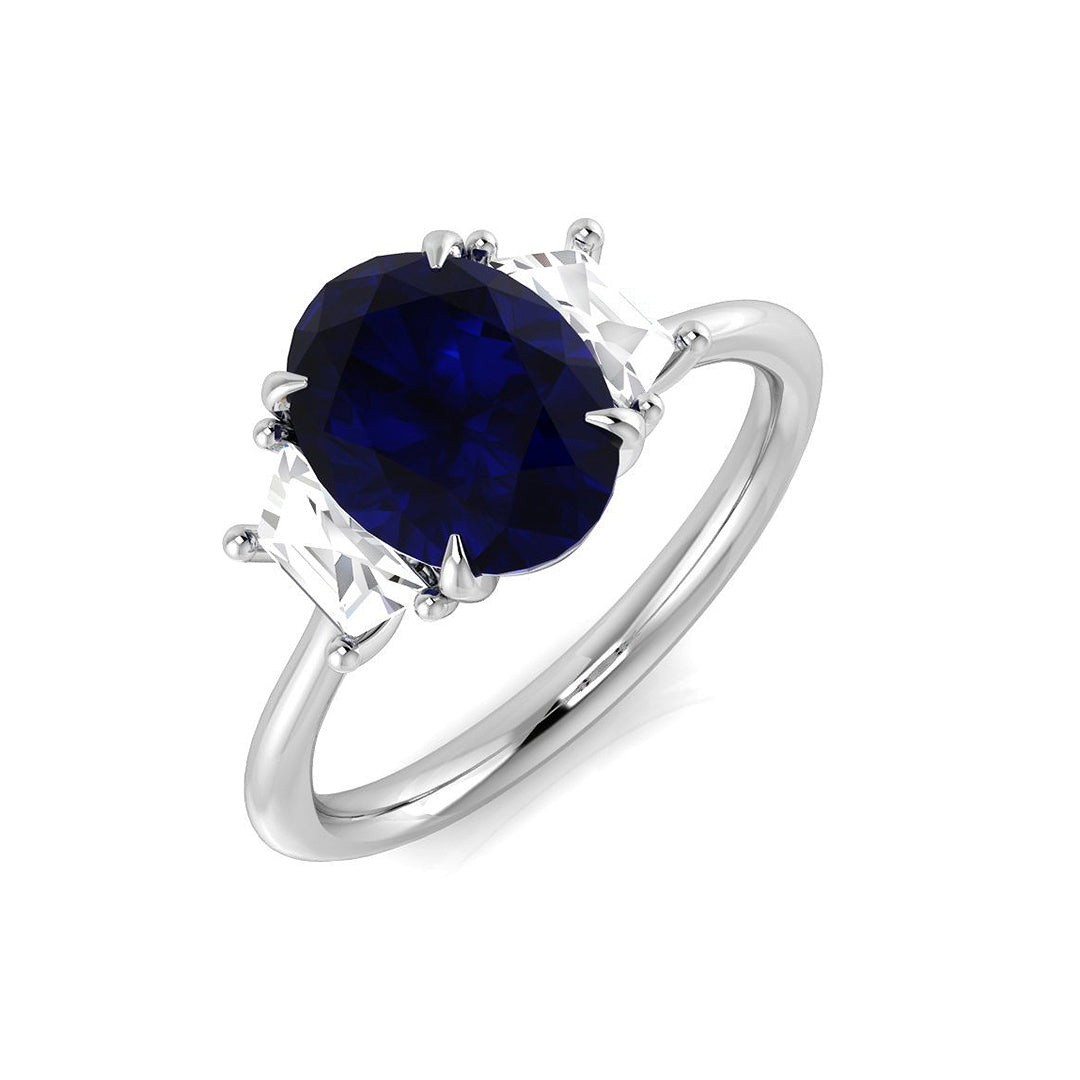 Diamond Abergavebby Blue Sapphire Ring | 2.25ct - 3ct