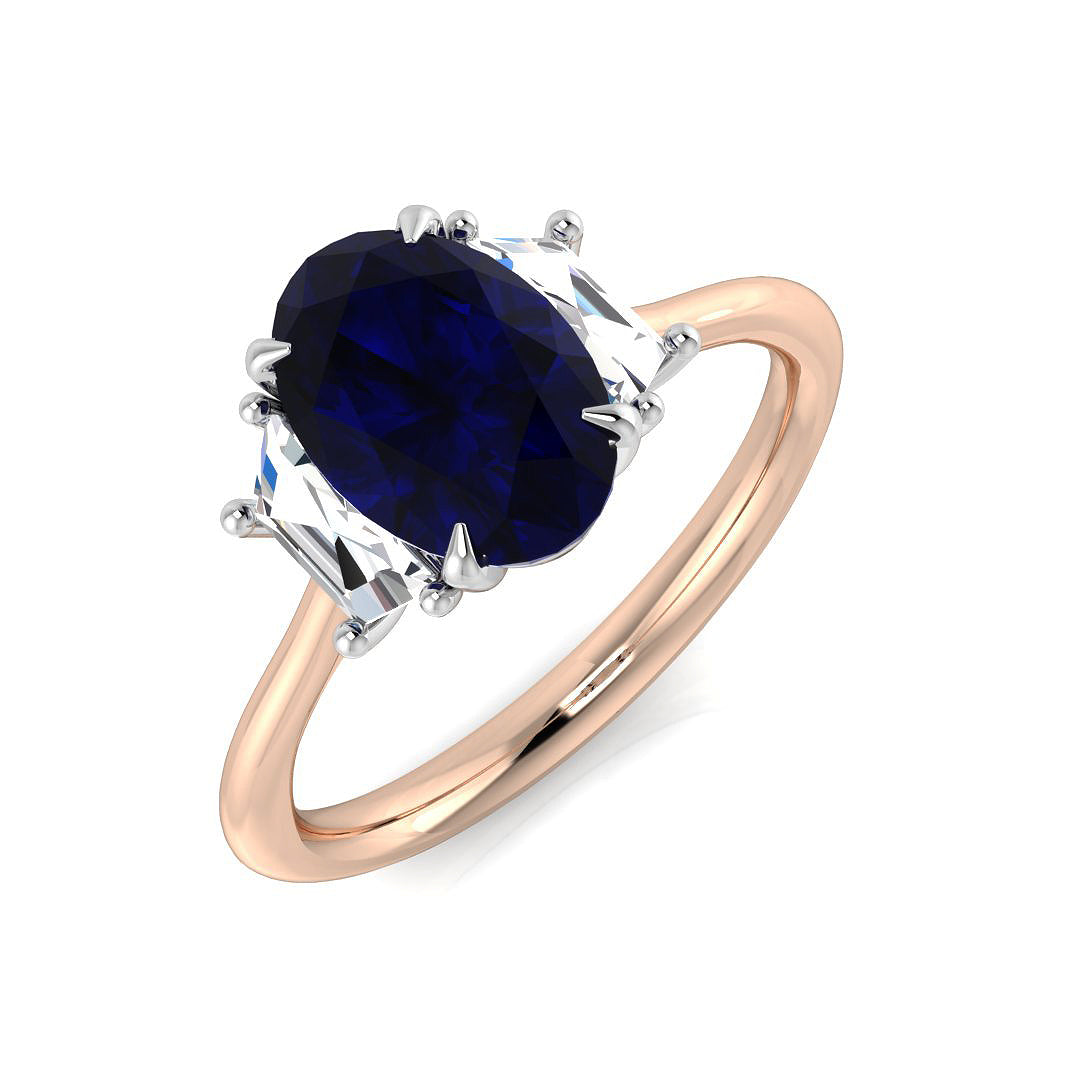 Diamond Abergavebby Blue Sapphire Ring | 2.25ct - 3ct