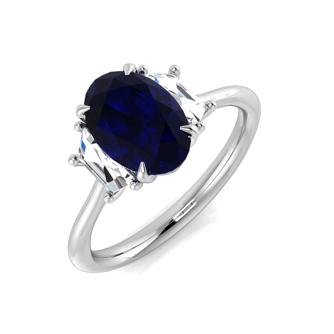 Diamond Abergavebby Blue Sapphire Ring | 2.25ct - 3ct