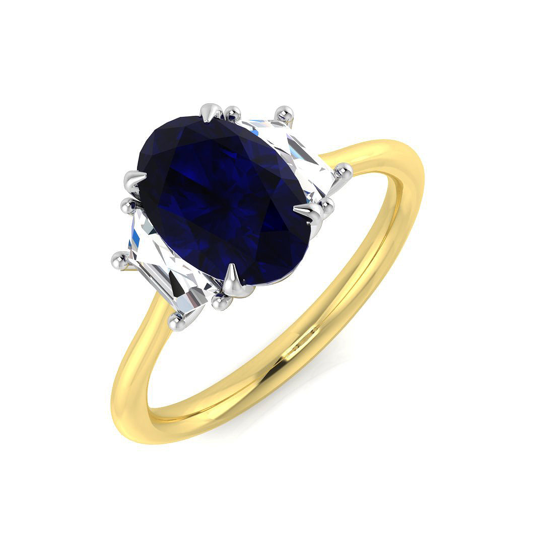 Diamond Abergavebby Blue Sapphire Ring | 2.25ct - 3ct