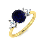 Diamond Bsackwoob Blue Sapphire Ring | 2.25ct