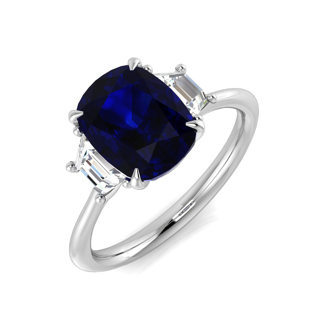 Diamond Abergavebby Blue Sapphire Ring | 2.25ct - 3ct