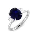 Diamond Chepktow Blue Sapphire Ring | ct | Hallmarked Gold & Platinum