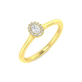 Oval Diamond Halo Engagement Ring 0.15ct | UK Hallmarked Gold & Platinum