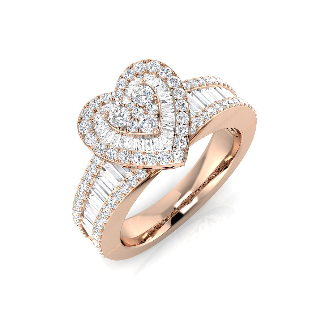 Baguette & Round Cluster Ring | 1ct to 3.5ct | Natural & Lab Diamond