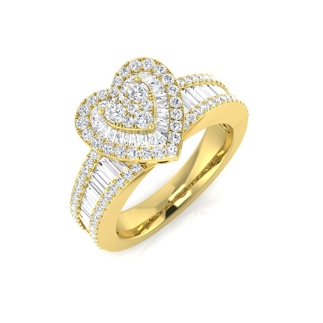 Baguette & Round Cluster Ring | 1ct to 3.5ct | Natural & Lab Diamond