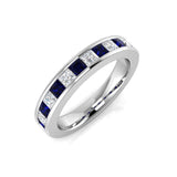 Blue Sapphire Half Eternity Ring