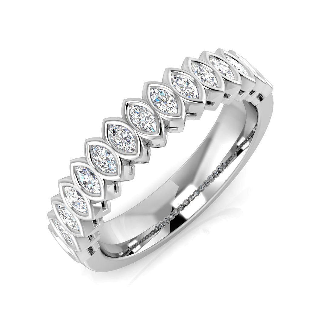 0.50ct Lab-Grown Marquise Cut D/VVS Diamond Half Eternity Ring