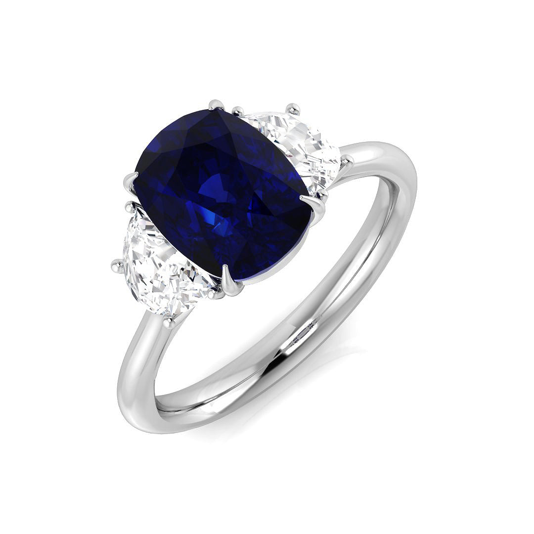 Diamond Iksington Blue Sapphire Ring | 3.5ct
