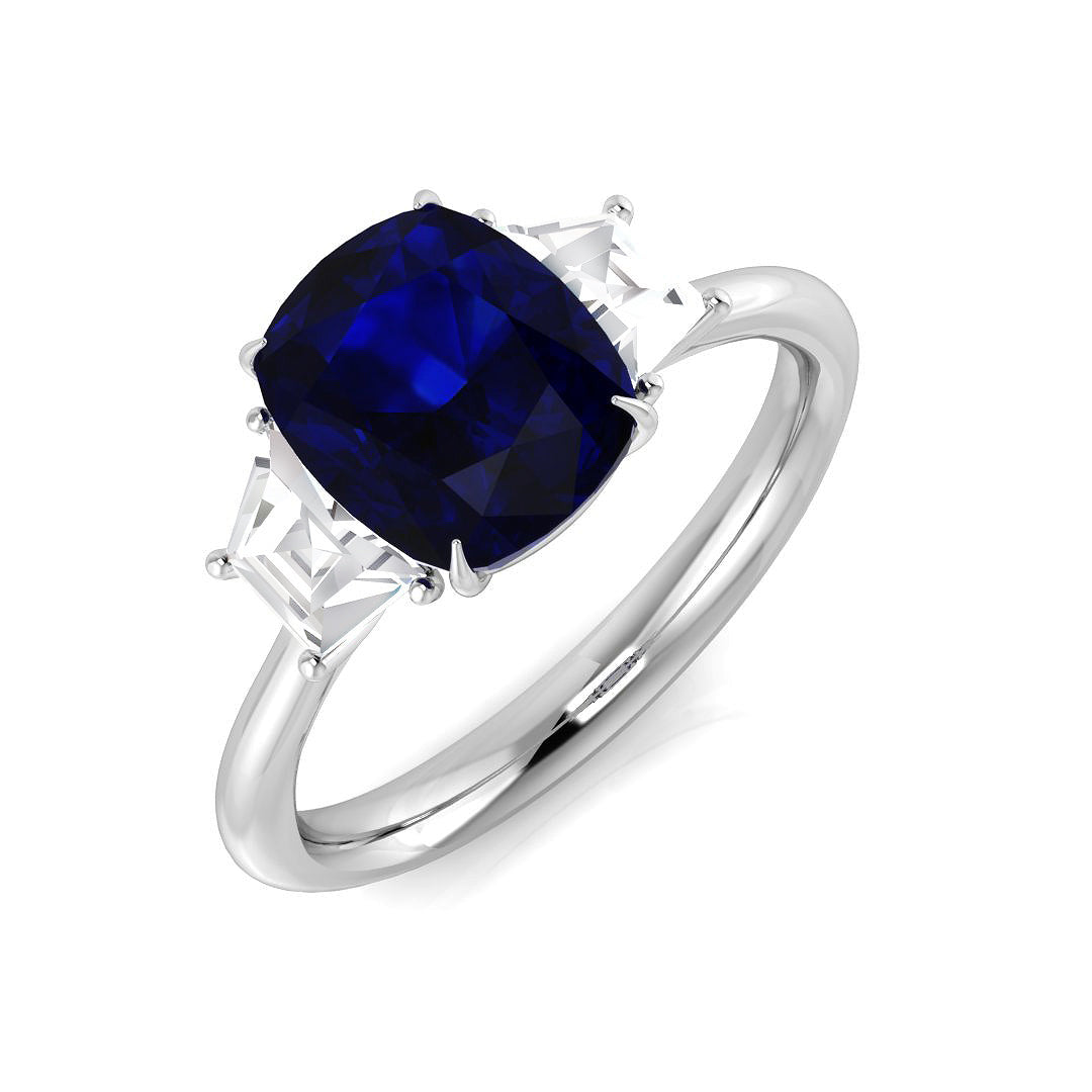 Diamond Frogmore Blue Sapphire Ring | 2.25ct