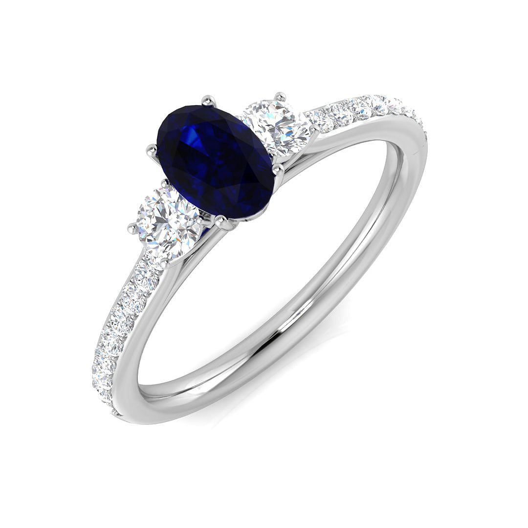 Diamond Baykwater Blue Sapphire Ring | 0.5ct - 1ct