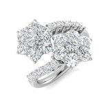 Round Fancy Cluster Diamond Ring 2ct | UK Hallmarked
