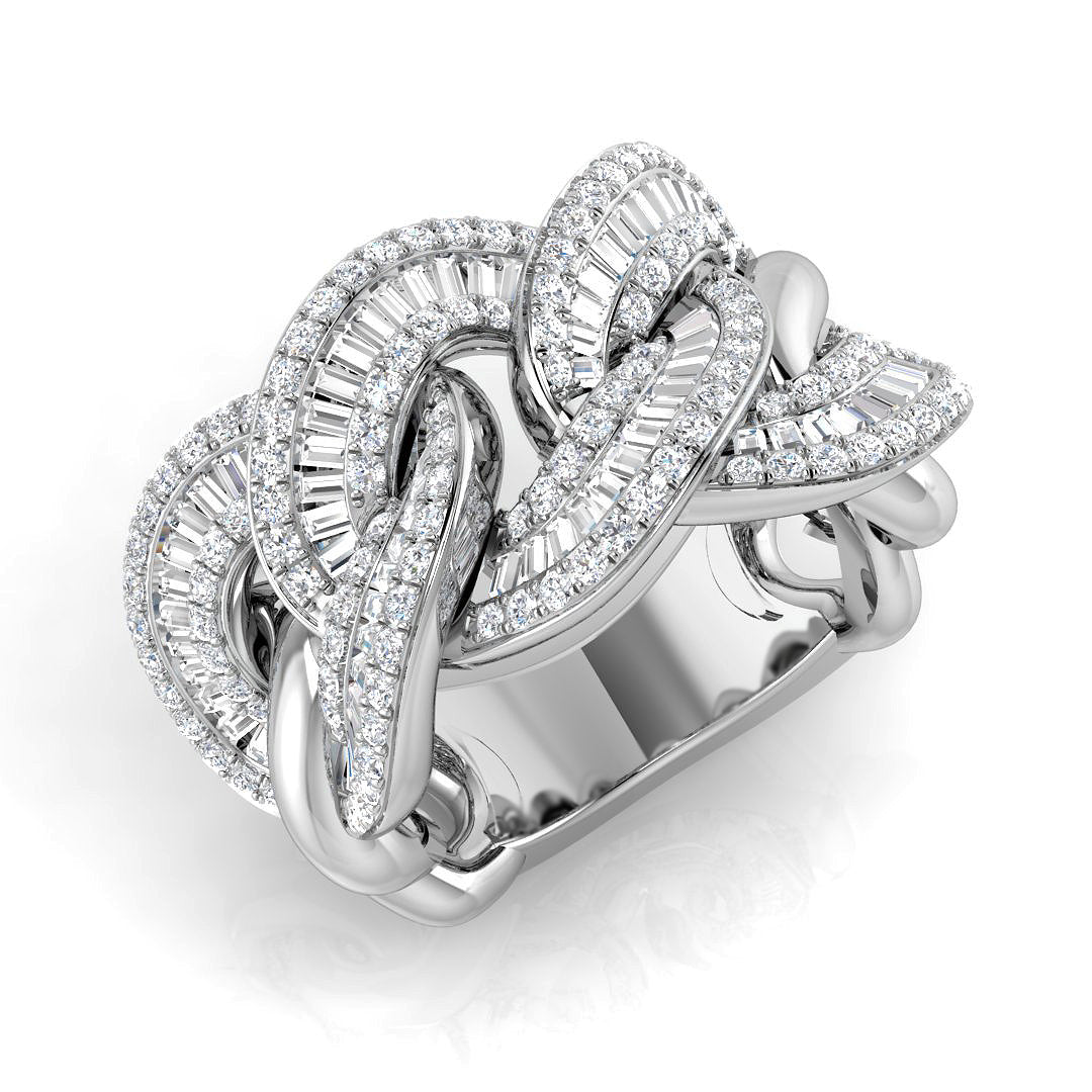 Lab-Grown Round & Baguette Diamond Fancy Ring | UK Hallmarked