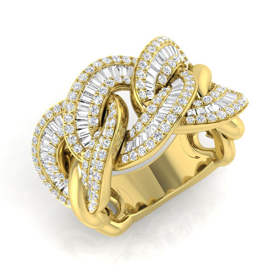 Lab-Grown Round & Baguette Diamond Fancy Ring | UK Hallmarked